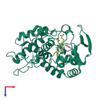 PDB entry 1aee coloured by chain, top view.