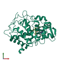 PDB entry 1aej coloured by chain, front view.