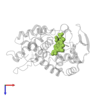 PROTOPORPHYRIN IX CONTAINING FE in PDB entry 1aej, assembly 1, top view.