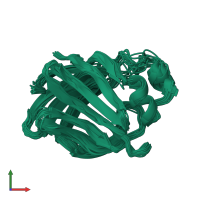 PDB entry 1ael coloured by chain, ensemble of 20 models, front view.