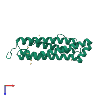 PDB entry 1aew coloured by chain, top view.