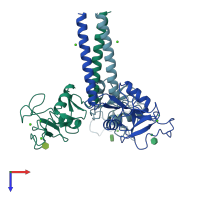 PDB entry 1afa coloured by chain, top view.