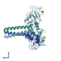 PDB entry 1afb coloured by chain, side view.