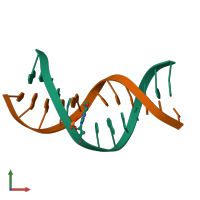 PDB entry 1ag3 coloured by chain, front view.