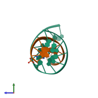 PDB entry 1ag3 coloured by chain, side view.