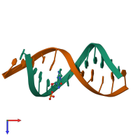 PDB entry 1ag3 coloured by chain, top view.