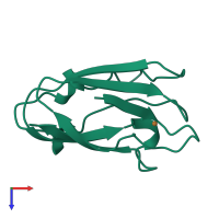 PDB entry 1ag6 coloured by chain, top view.