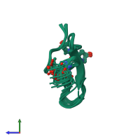 PDB entry 1ag7 coloured by chain, ensemble of 20 models, side view.