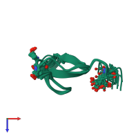 PDB entry 1ag7 coloured by chain, ensemble of 20 models, top view.