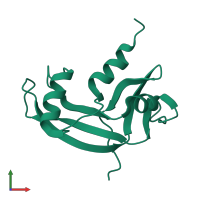 PDB entry 1agi coloured by chain, front view.