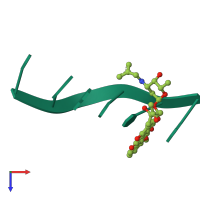 PDB entry 1agl coloured by chain, top view.