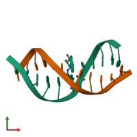 PDB entry 1agu coloured by chain, front view.
