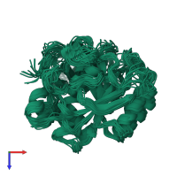 PDB entry 1ah2 coloured by chain, ensemble of 18 models, top view.