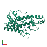 PDB entry 1ah7 coloured by chain, front view.