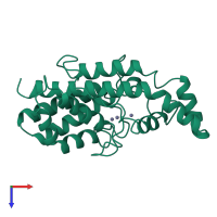 PDB entry 1ah7 coloured by chain, top view.