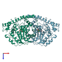 PDB entry 1ahg coloured by chain, top view.