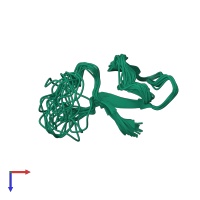 PDB entry 1ahl coloured by chain, ensemble of 20 models, top view.
