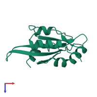 PDB entry 1ahq coloured by chain, top view.