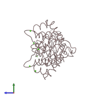 PDB entry 1ain coloured by chain, side view.