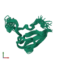 PDB entry 1aiw coloured by chain, ensemble of 23 models, front view.