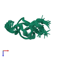 PDB entry 1aiw coloured by chain, ensemble of 23 models, top view.