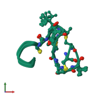 PDB entry 1aj1 coloured by chain, ensemble of 15 models, front view.