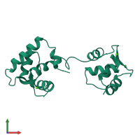 PDB entry 1aj4 coloured by chain, front view.