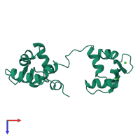 PDB entry 1aj4 coloured by chain, top view.