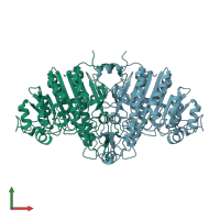 PDB entry 1ajd coloured by chain, front view.