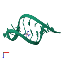 PDB entry 1ajf coloured by chain, top view.
