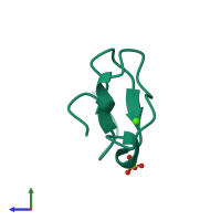 PDB entry 1ajj coloured by chain, side view.