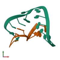 PDB entry 1ajl coloured by chain, front view.