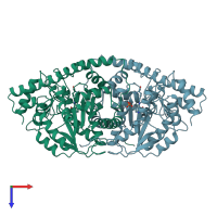 PDB entry 1ajr coloured by chain, top view.