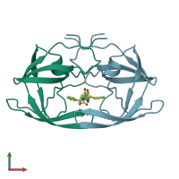 PDB entry 1ajv coloured by chain, front view.