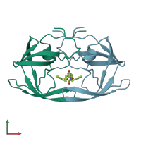 PDB entry 1ajx coloured by chain, front view.