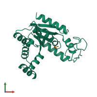 PDB entry 1ak2 coloured by chain, front view.