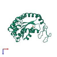 PDB entry 1ak2 coloured by chain, top view.