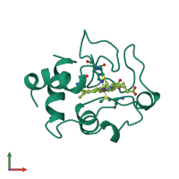 PDB entry 1akk coloured by chain, front view.