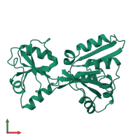 PDB entry 1al3 coloured by chain, front view.