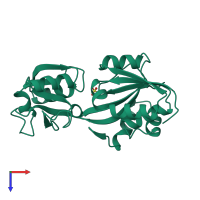 PDB entry 1al3 coloured by chain, top view.