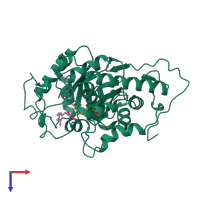 PDB entry 1al8 coloured by chain, top view.