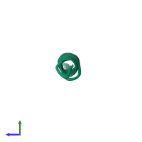 PDB entry 1alf coloured by chain, ensemble of 5 models, side view.