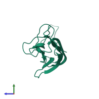 PDB entry 1aly coloured by chain, side view.