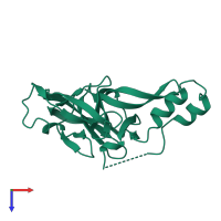 PDB entry 1am2 coloured by chain, top view.