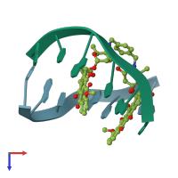 PDB entry 1amd coloured by chain, top view.
