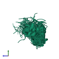 PDB entry 1aml coloured by chain, ensemble of 20 models, side view.