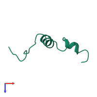 Amyloid-beta protein 40 in PDB entry 1aml, assembly 1, top view.