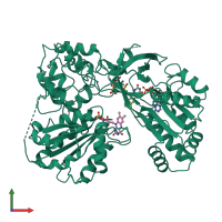 Monomeric assembly 1 of PDB entry 1amo coloured by chemically distinct molecules, front view.