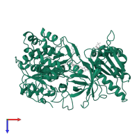 NADPH--cytochrome P450 reductase in PDB entry 1amo, assembly 1, top view.