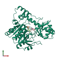 PDB entry 1amr coloured by chain, front view.